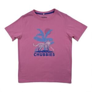 Chubbies T-Shirt Pink Hydrofoil Tiger Short Sleeve Youth Large